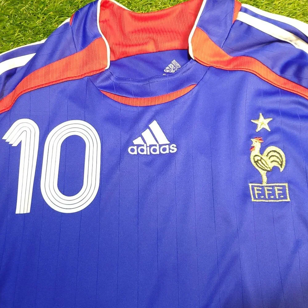 Zidane France 2006 WORLD CUP Home Soccer Jersey Shirt L SKU# 740126 AZB001 - Picture 3 of 8